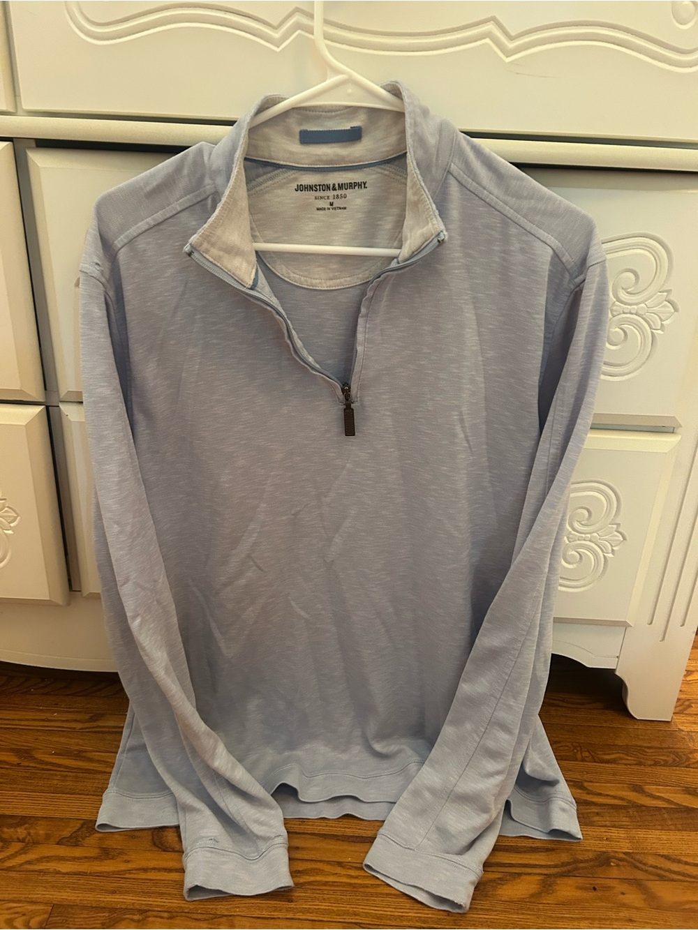 Johnston & Murphy Light Blue Quarter-Zip Pullover